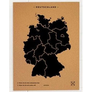 Miss Wood Mapa Woody Map Countries Deutschland Cork L black (60 x 45 cm)