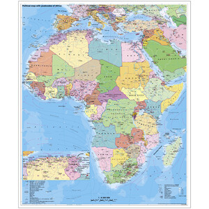 Stiefel Mapa continental África político con código postal en placa para colgar y magnético