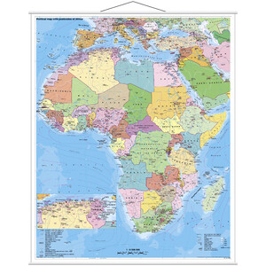 Stiefel Mapa continental África político con código postal