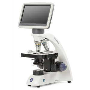 Euromex Microscopio BioBlue, BB.4220-LCD, pantalla LCD de 7 pulgadas, objetivos SMP 4/10/S40x, DIN, 40x - 400x, 10x/18, LED, 1W, mesa en cruz