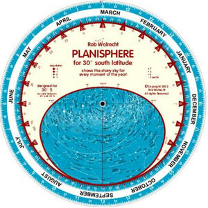 Rob Walrecht Mapa estelar planisferio 30°S 25cm