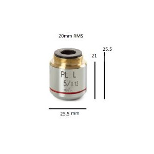 Euromex objetivo Objektiv BS.8105, Plan PL 5x/0.12, w.d. 26.1 mm, infinity (bScope)