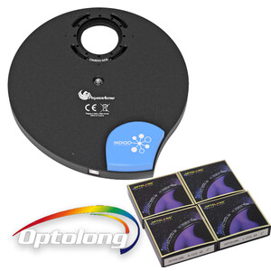 PegasusAstro Rueda de filtros Indigo + filtros LRGB Optolong de 2"
