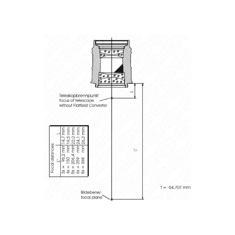 Baader Lente de Barlow Fluorit Flatfield Converter (FFC) 2"/T2