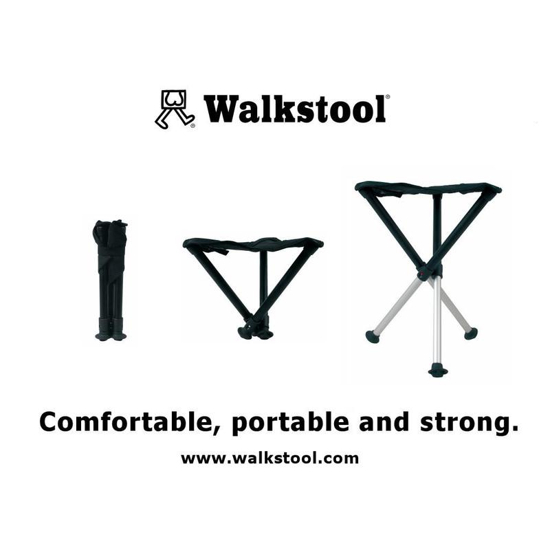 Walkstool Silla plegable 65, color negro