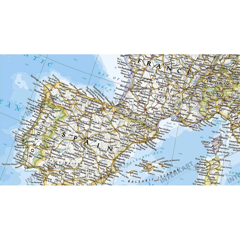National Geographic Europa, mapa político, laminado