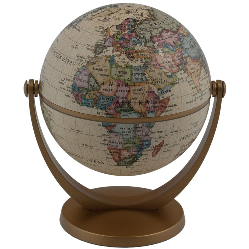 Stellanova Mini globos terráqueos Globo terráqueo giratorio y pivotante 891044 con cuestionario IQ, diseño antiguo
