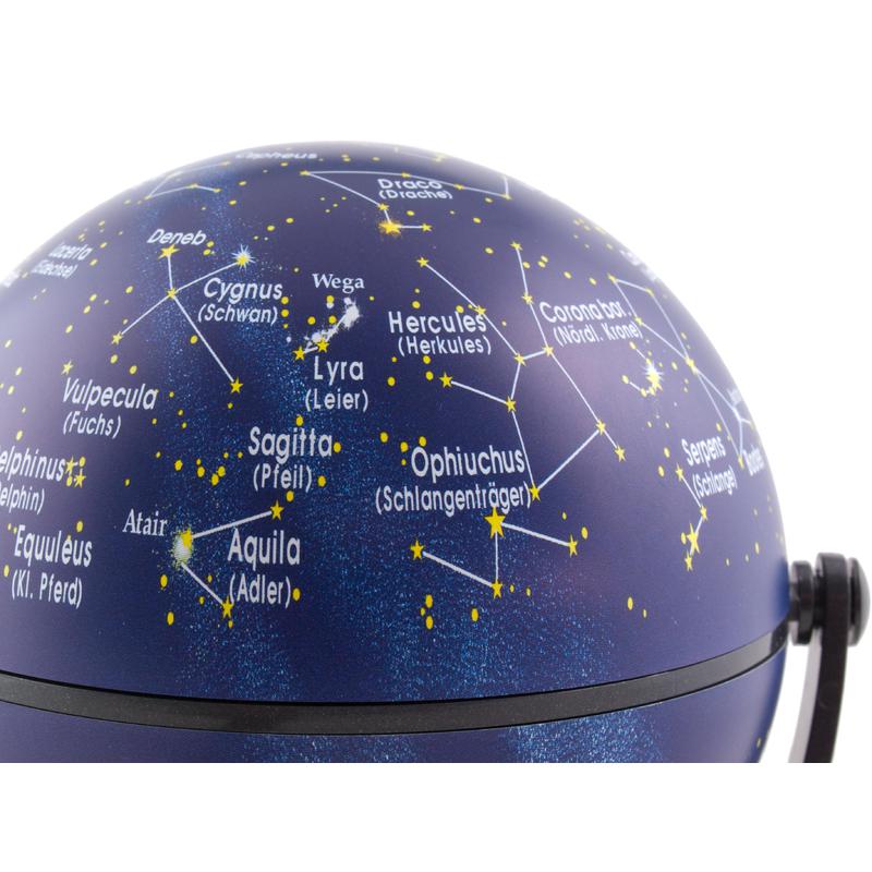 Stellanova Mini globo estelar rotatorio 360º con test de inteligencia 10cm