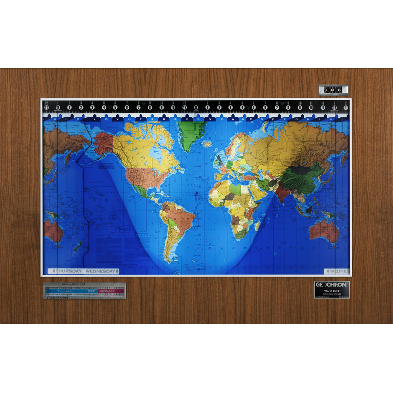 Geochron Kilburg Original de madera de nogal con marco plateado