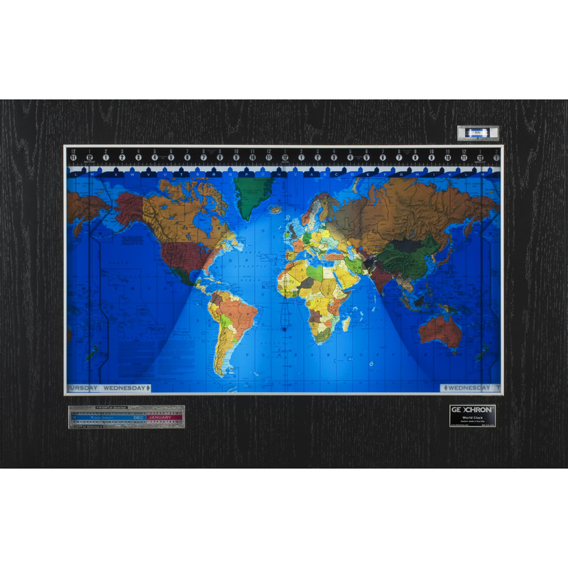 Geochron Kilburg Original de madera de roble color negro con marco plateado