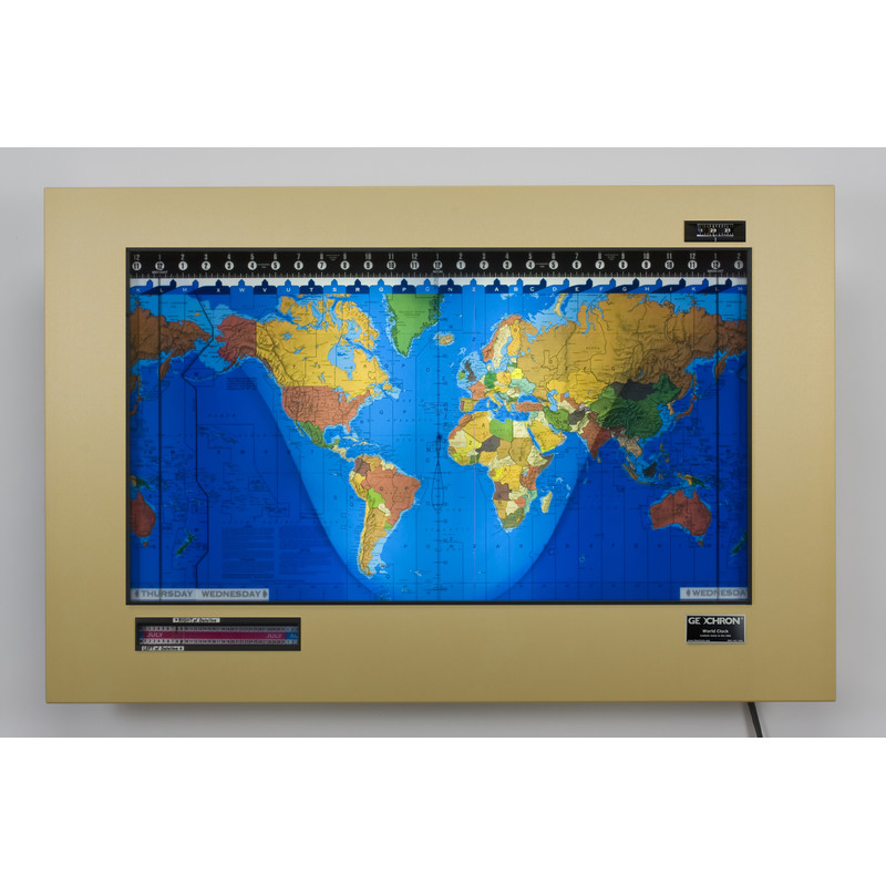 Geochron Kilburg Original de aluminio anodizado color dorado con marco negro