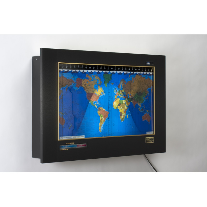 Geochron Kilburg Original de aluminio anodizado color negro con marco dorado