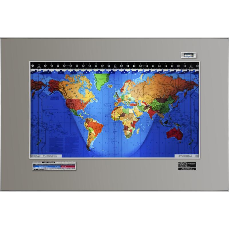 Geochron Kilburg Original de acero inoxidable pulido con marco plateado