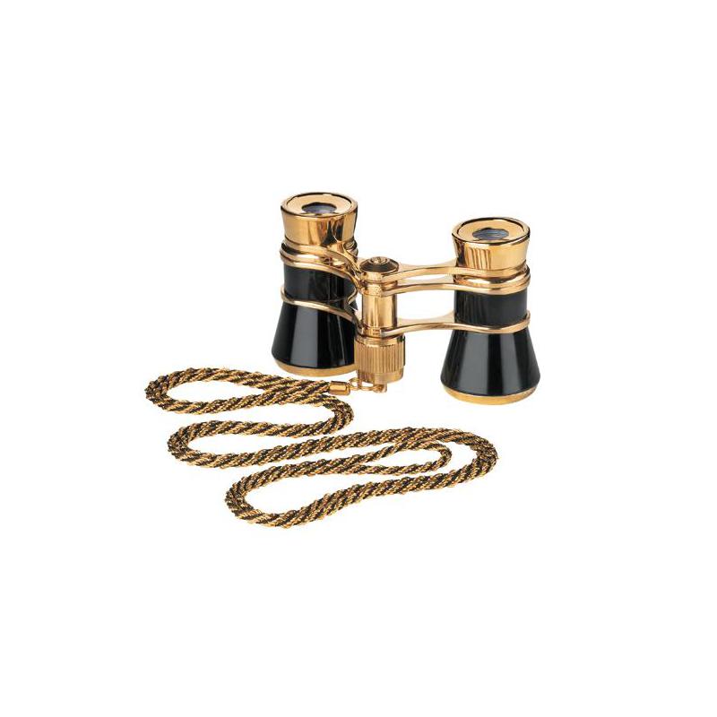 Eschenbach Opera glasses Glamour 3x25 black-gold Prismáticos para la ópera con cadena