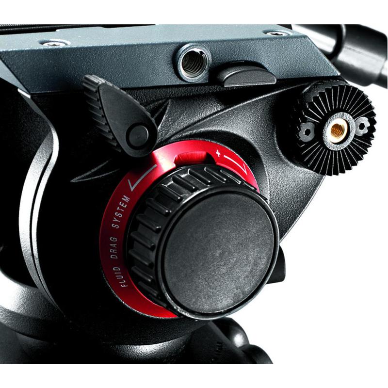 Manfrotto Cabezales 2 ejes 504HD Rótula Pro Fluid Video 501PL con placa de liberación rápida