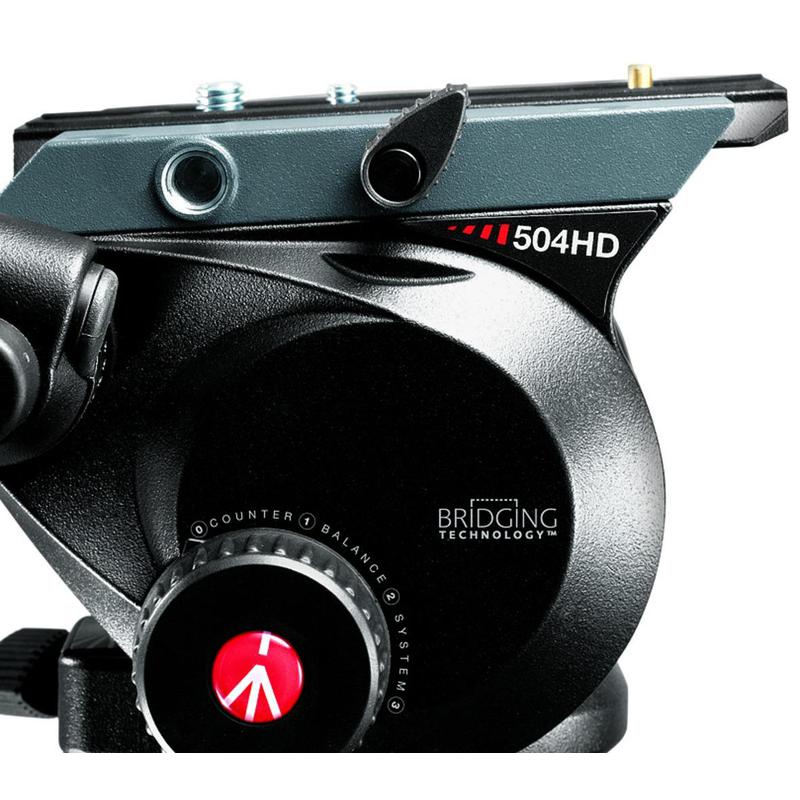 Manfrotto Cabezales 2 ejes 504HD Rótula Pro Fluid Video 501PL con placa de liberación rápida