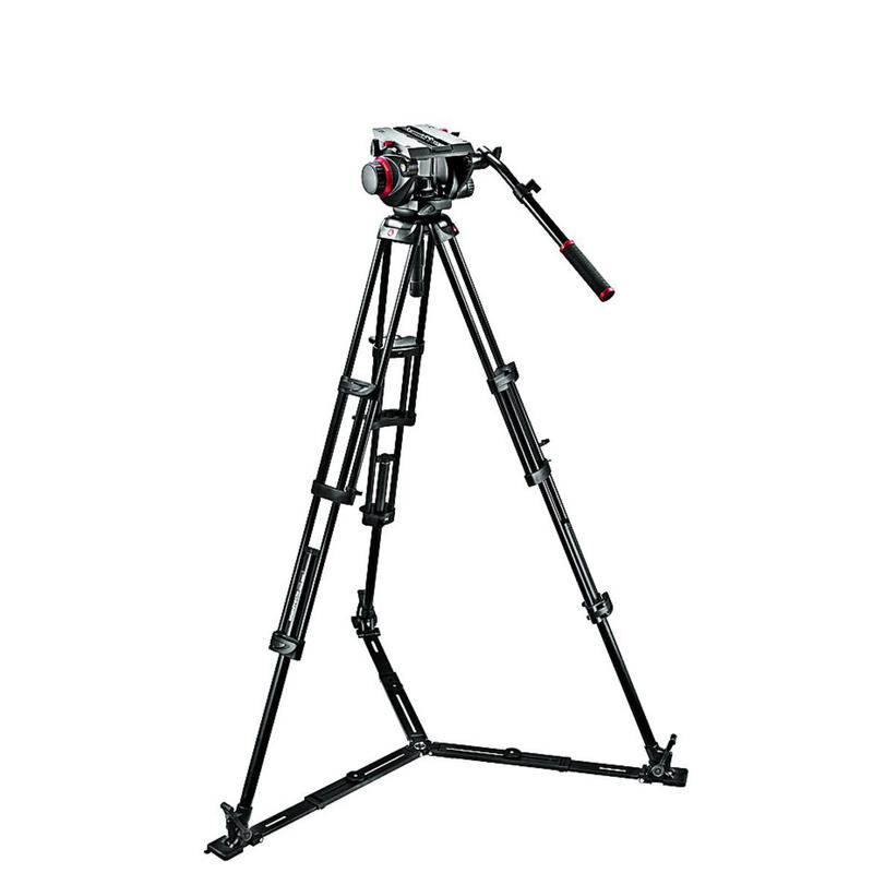 Manfrotto Set de trípode con rótula Pro Fluid Video 509HD y trípode de patas gemelas 545GBK con separador
