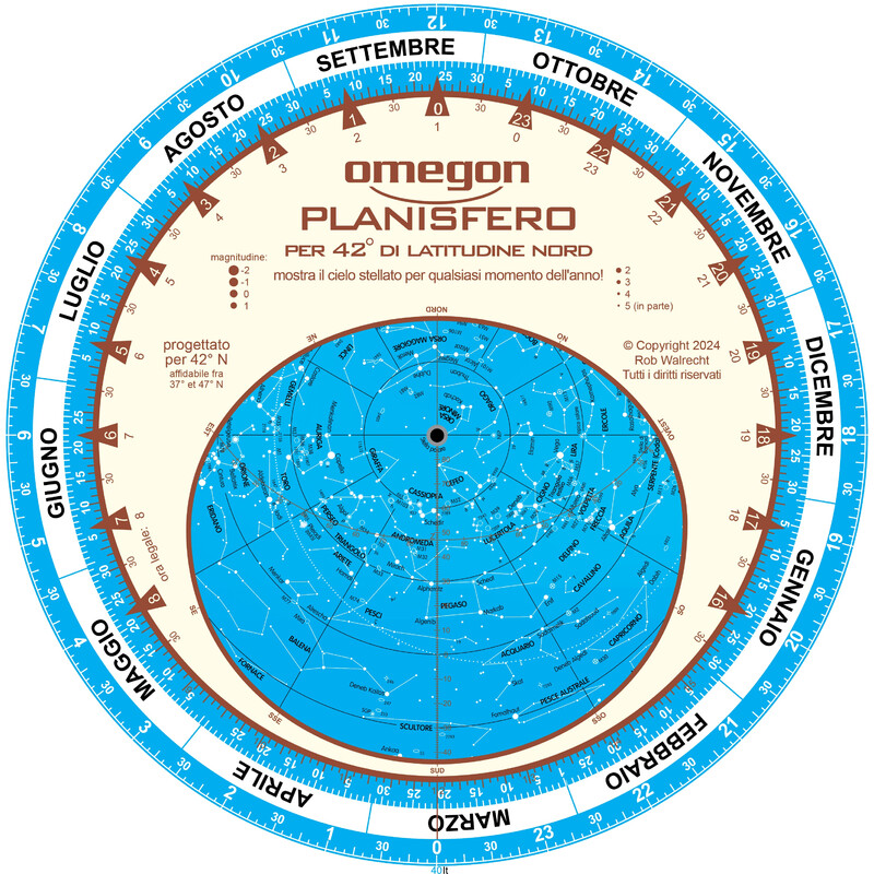 Omegon Mapa estelar Planisferio de