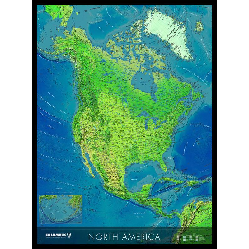 Columbus Mapa de América del Norte