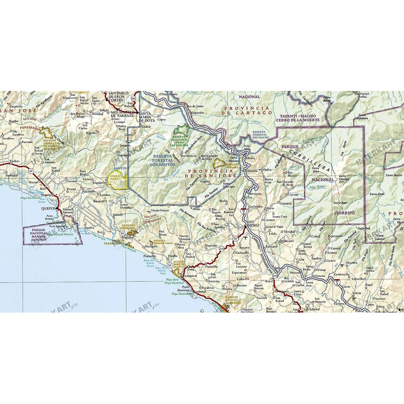 National Geographic Mapa Costa Rica (96 x 91 cm)