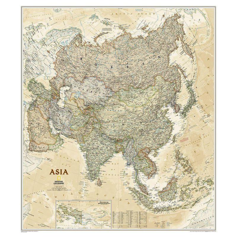 National Geographic Mapa continental Asia (96 x 86 cm)