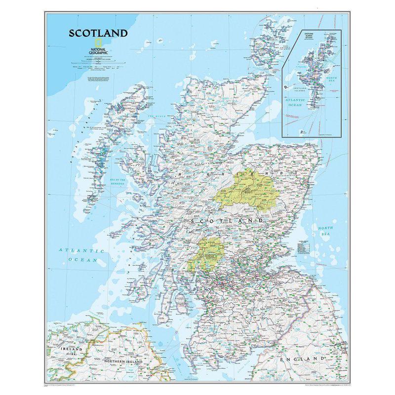National Geographic Mapa de Escocia