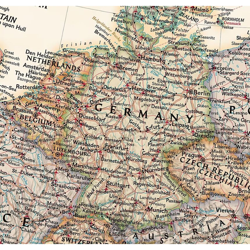 National Geographic Mapa antiguo de : Europa (3 partes)