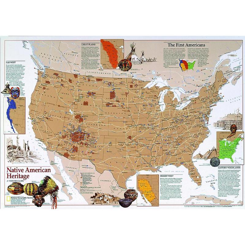National Geographic Mapa Herencia nativa americana