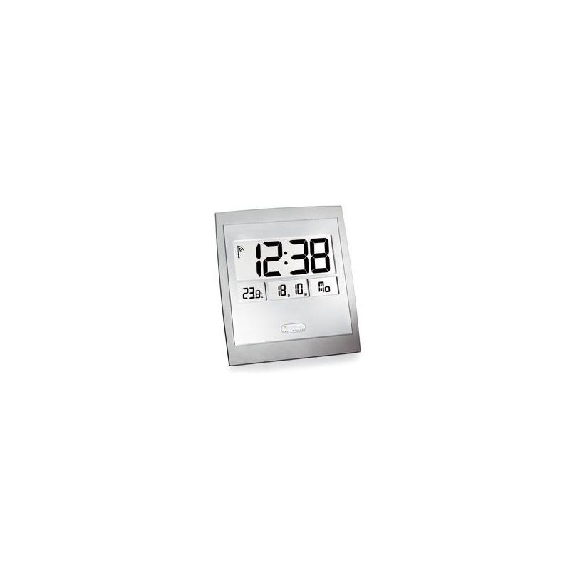 Oregon Scientific Estación meteorológica inalámbrica Reloj de pared por radio (XXL) JM 889N-S, plateado