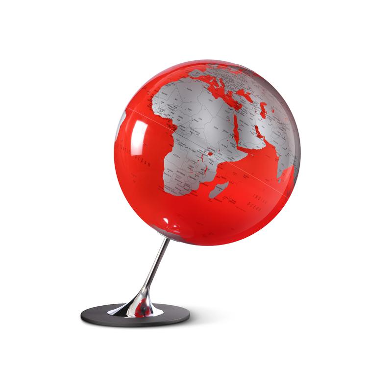 Räthgloben 1917 Globo terráqueo Anglo Red