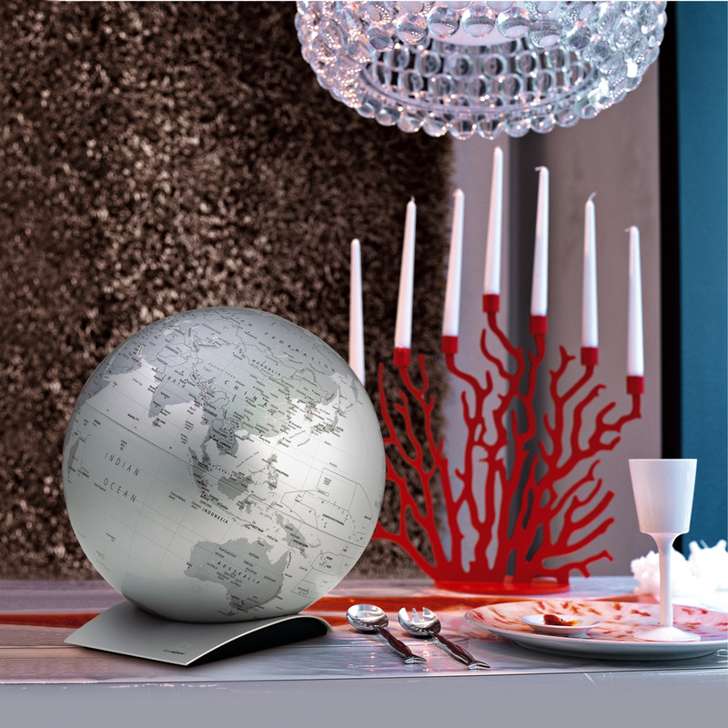 Räthgloben Globo terráqueo Capital Q Silver 30cm