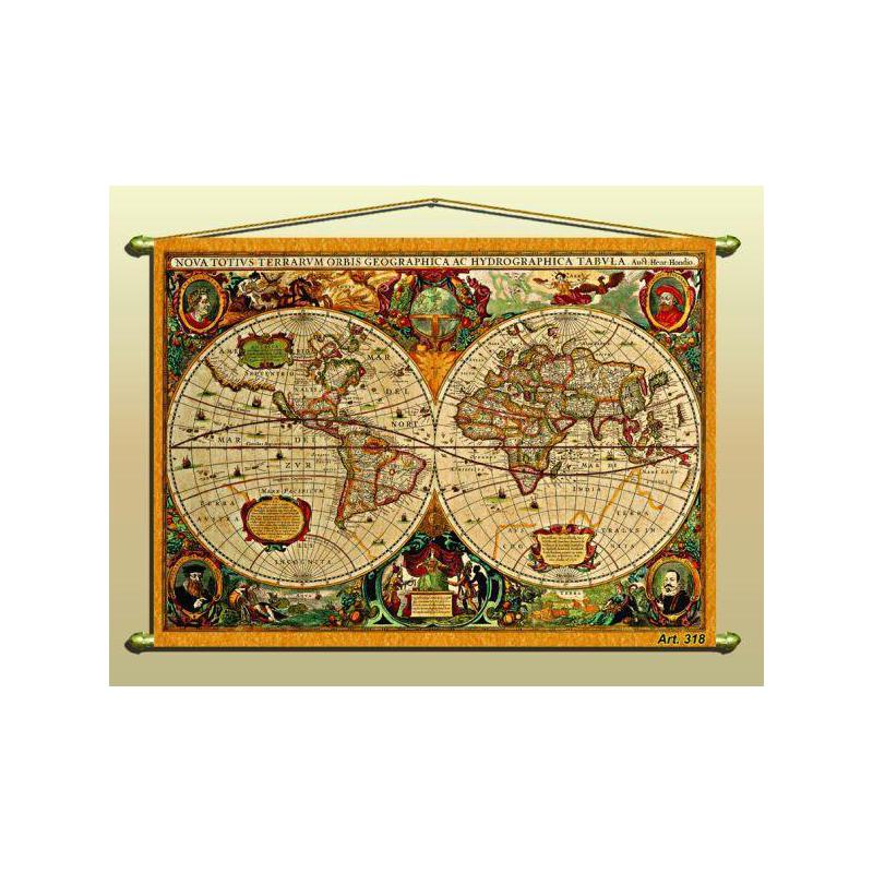 Zoffoli living Mapamundi Mapa de diseño de antiguedad (reproducción) núm. 318/2