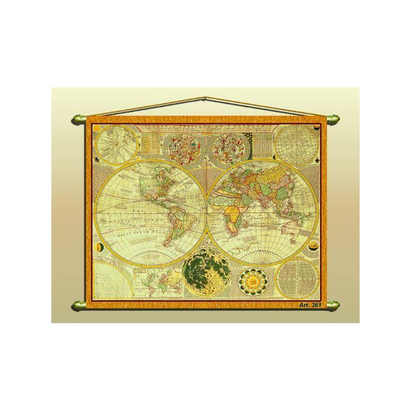 Zoffoli living Mapamundi Mapa de diseño de antiguedad (reproducción) núm. 361/2