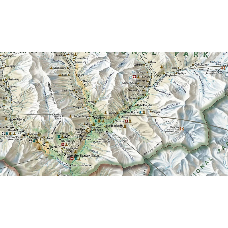 National Geographic Mapa regional Mount Everest, aniversario 50 - de dos caras