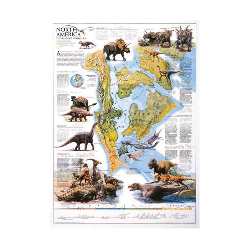 National Geographic Mapa regional Los dinosaurios de Norteamérica