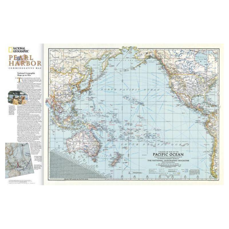 National Geographic Mapa regional Pearl Harbor / Drama en el Océano Pacífico, de dos caras