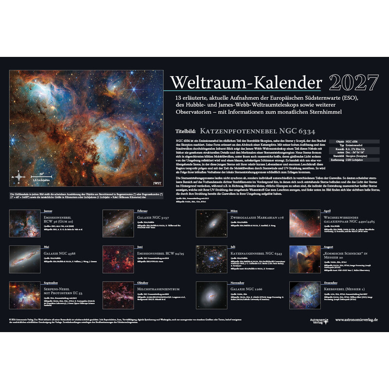 Astronomie-Verlag Calendarios Weltraum-Kalender 2027