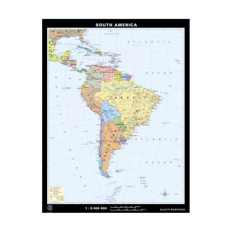 Klett-Perthes Verlag Mapa de Sudamérica, físico / político (P), de dos caras