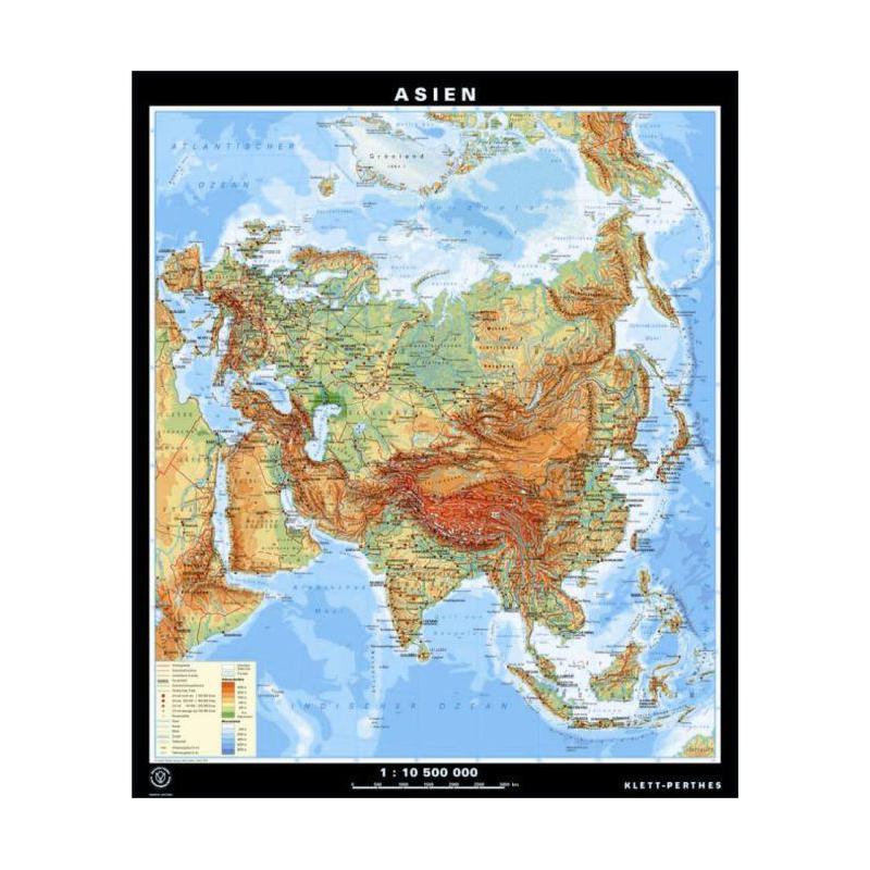 Klett-Perthes Verlag Mapa continental Asia, física / política (ABW), de dos caras