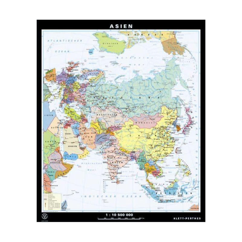 Klett-Perthes Verlag Mapa continental Asia, física / política (ABW), de dos caras