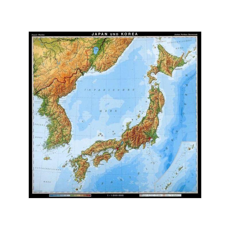 Klett-Perthes Verlag Mapa de Japón y de Corea, físico