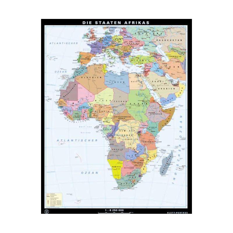 Klett-Perthes Verlag Mapa continental África, físico / política (P), de cara doble