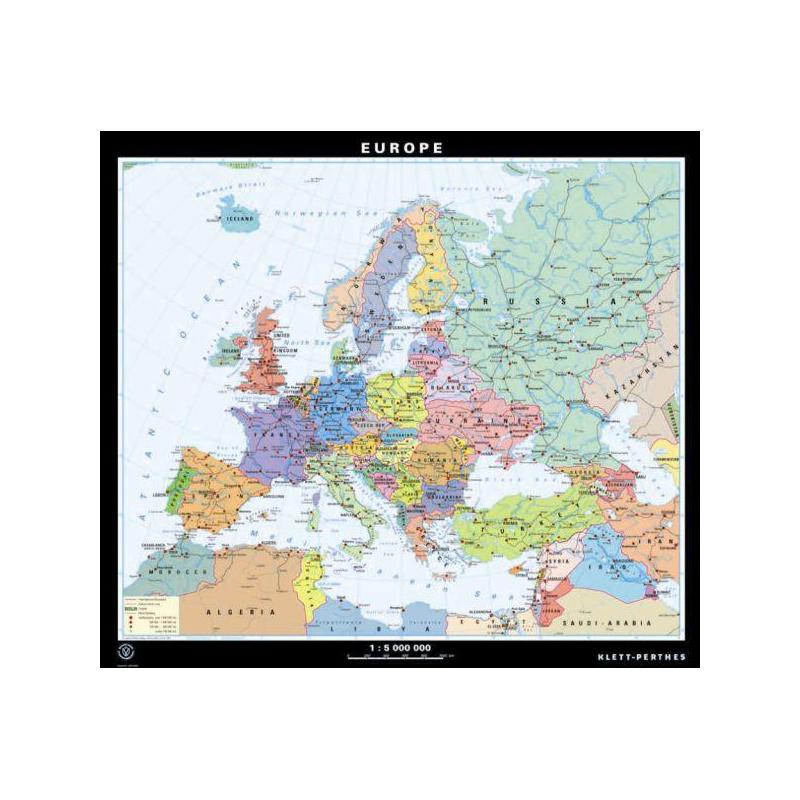 Klett-Perthes Verlag Mapa de Europa, político / mudo (ABW), de dos caras