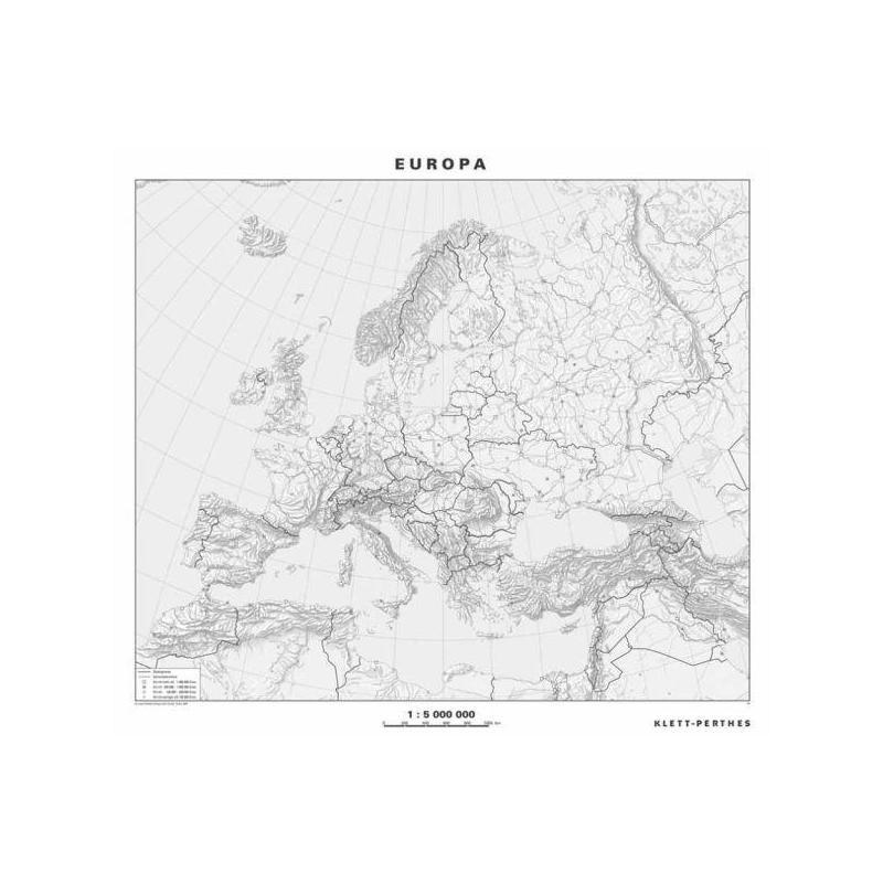 Klett-Perthes Verlag Mapa de Europa, político / mudo (ABW), de dos caras