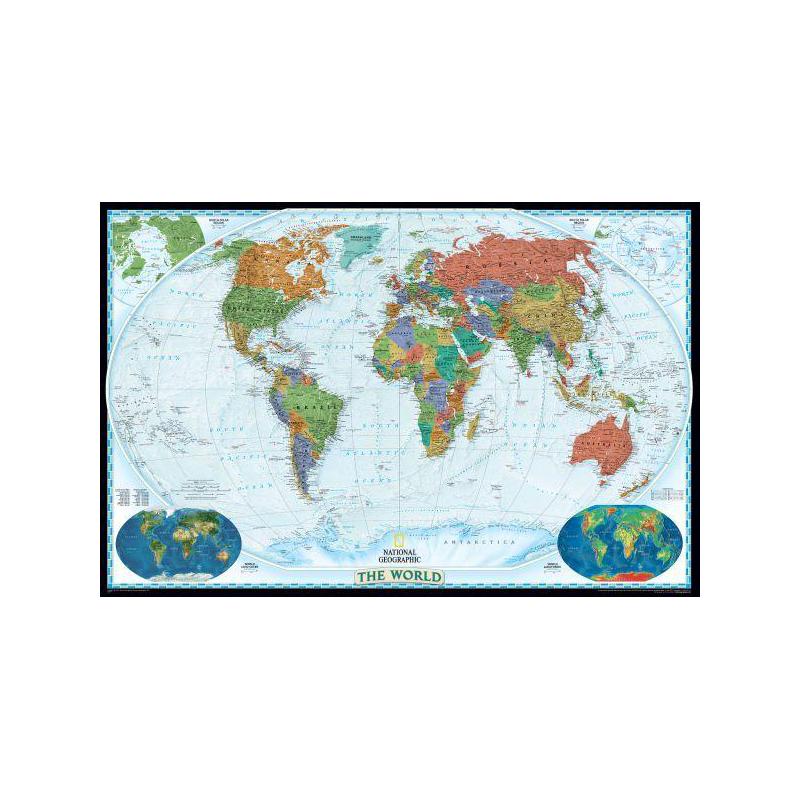 National Geographic Mapamundi Mapa decorativo del mundo