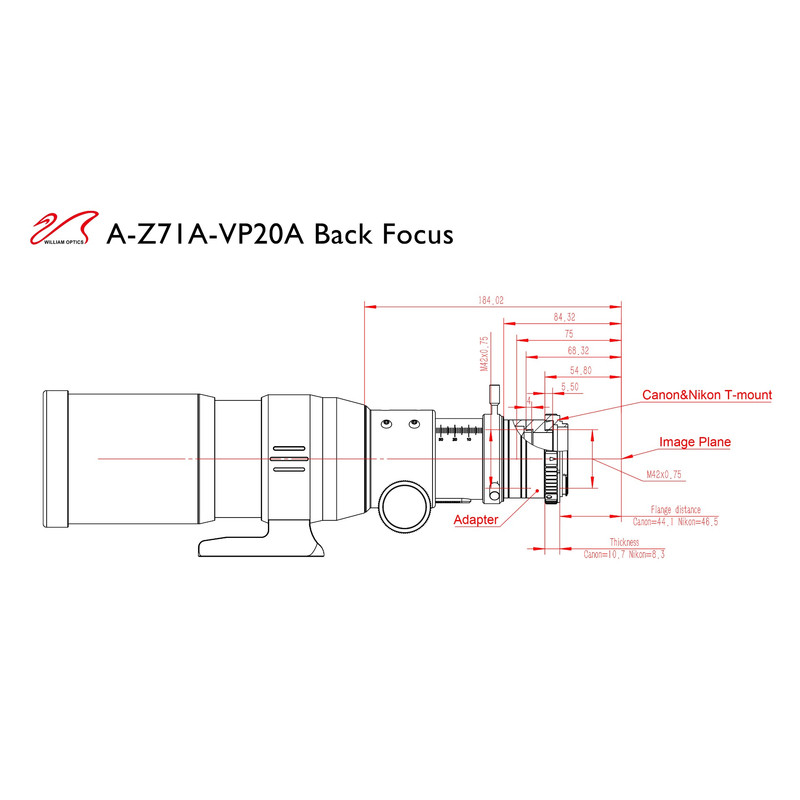 William Optics Refractor apocromático AP 71/418 ZenithStar 71 ED OTA