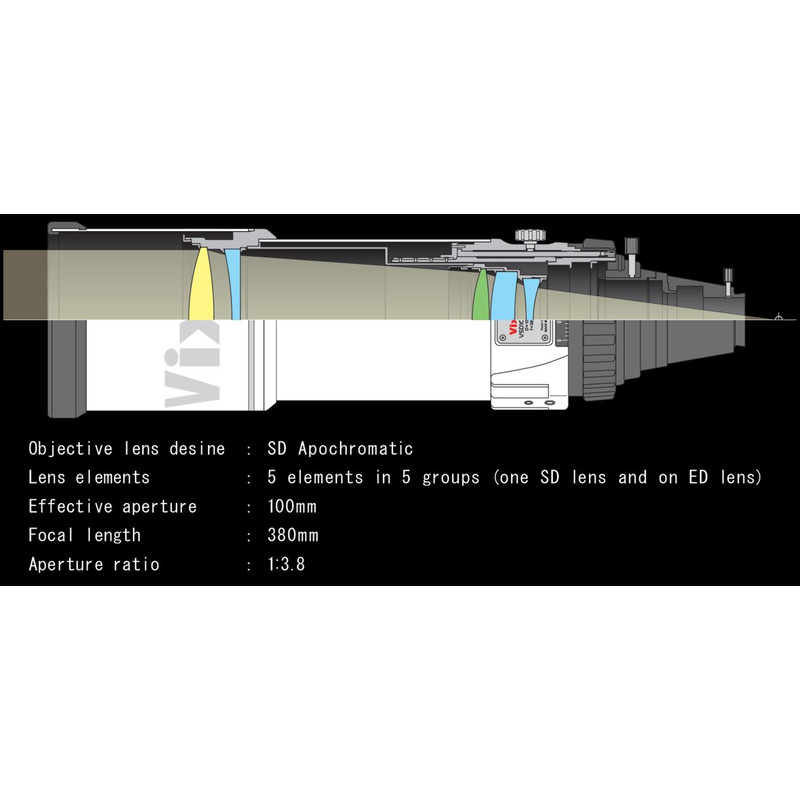 Vixen Refractor apocromático AP 100/380 VSD100 F3.8 OTA