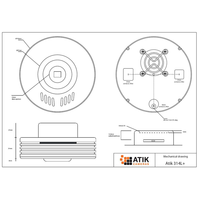 Atik Cámara 314L+ Color