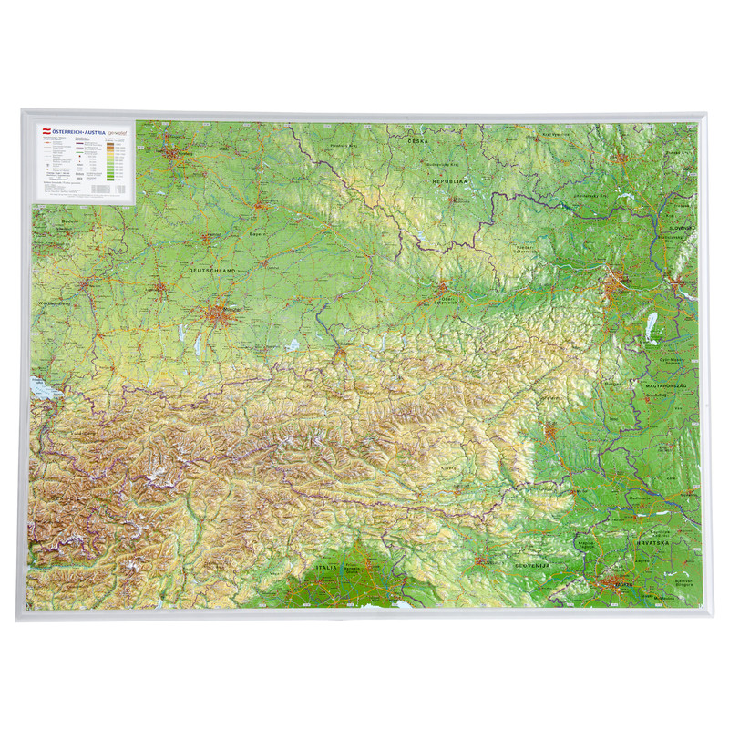 Georelief Austria, grande, mapa en relieve 3D