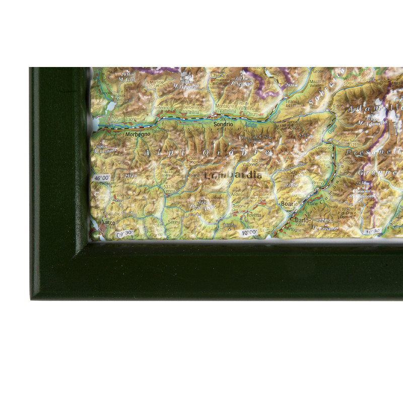 Georelief Austria, grande, mapa en relieve 3D con marco de madera